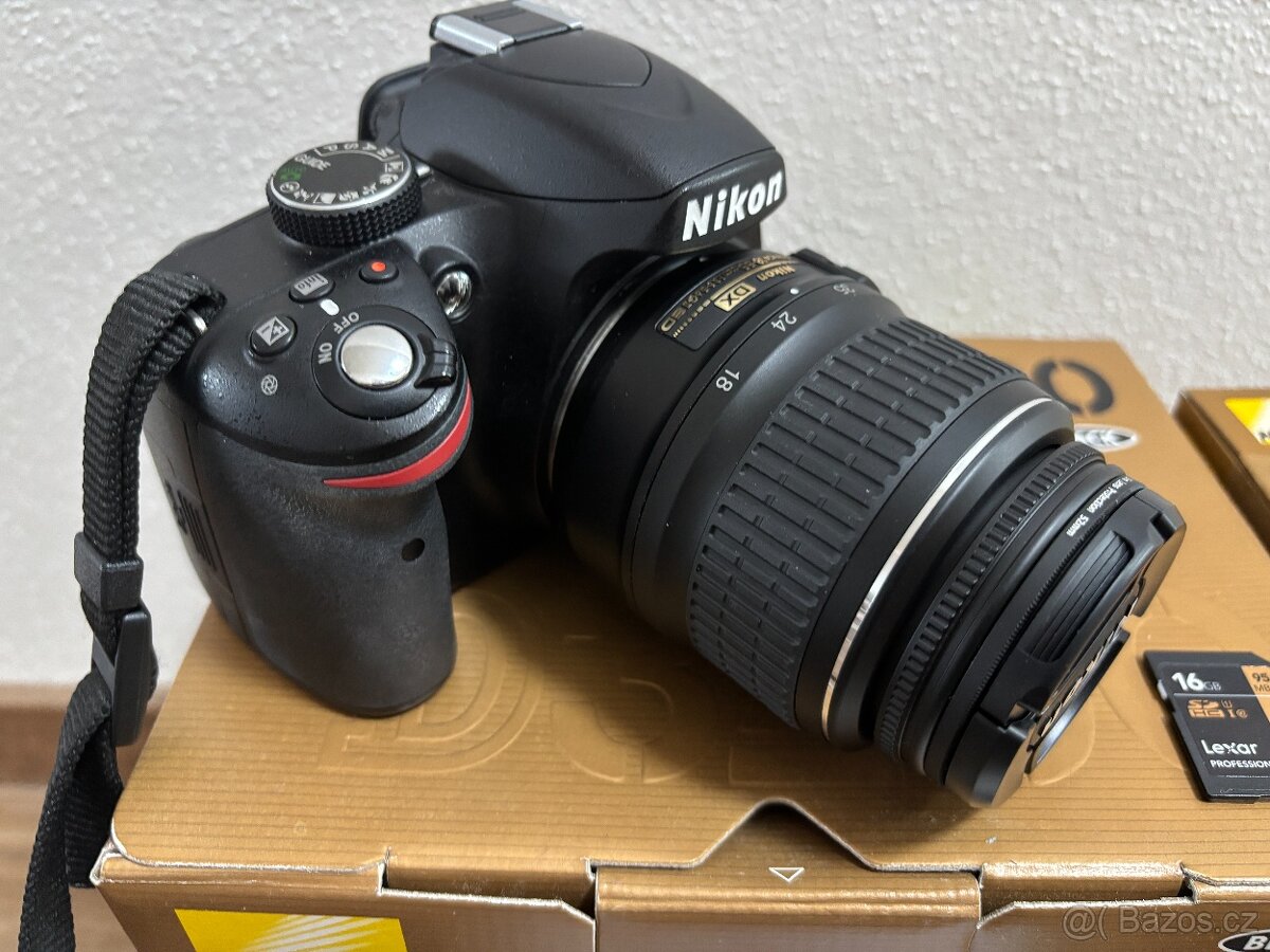 Nikon D3200, objektiv 18-55, SD karta - 2