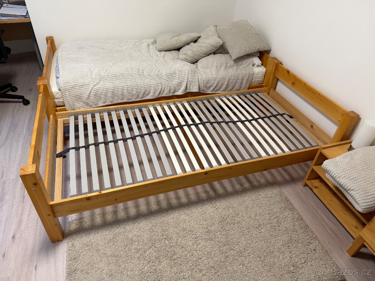 2x posteľ a 2x rošt (90x200 cm) - 2
