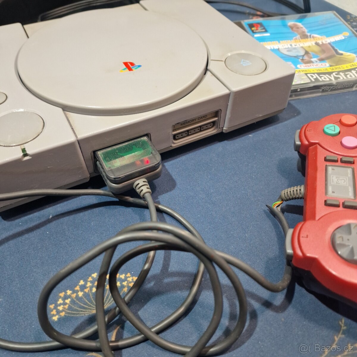Playstation 1 Fat, ovladač,hra,paměťovka,kabely. - 2