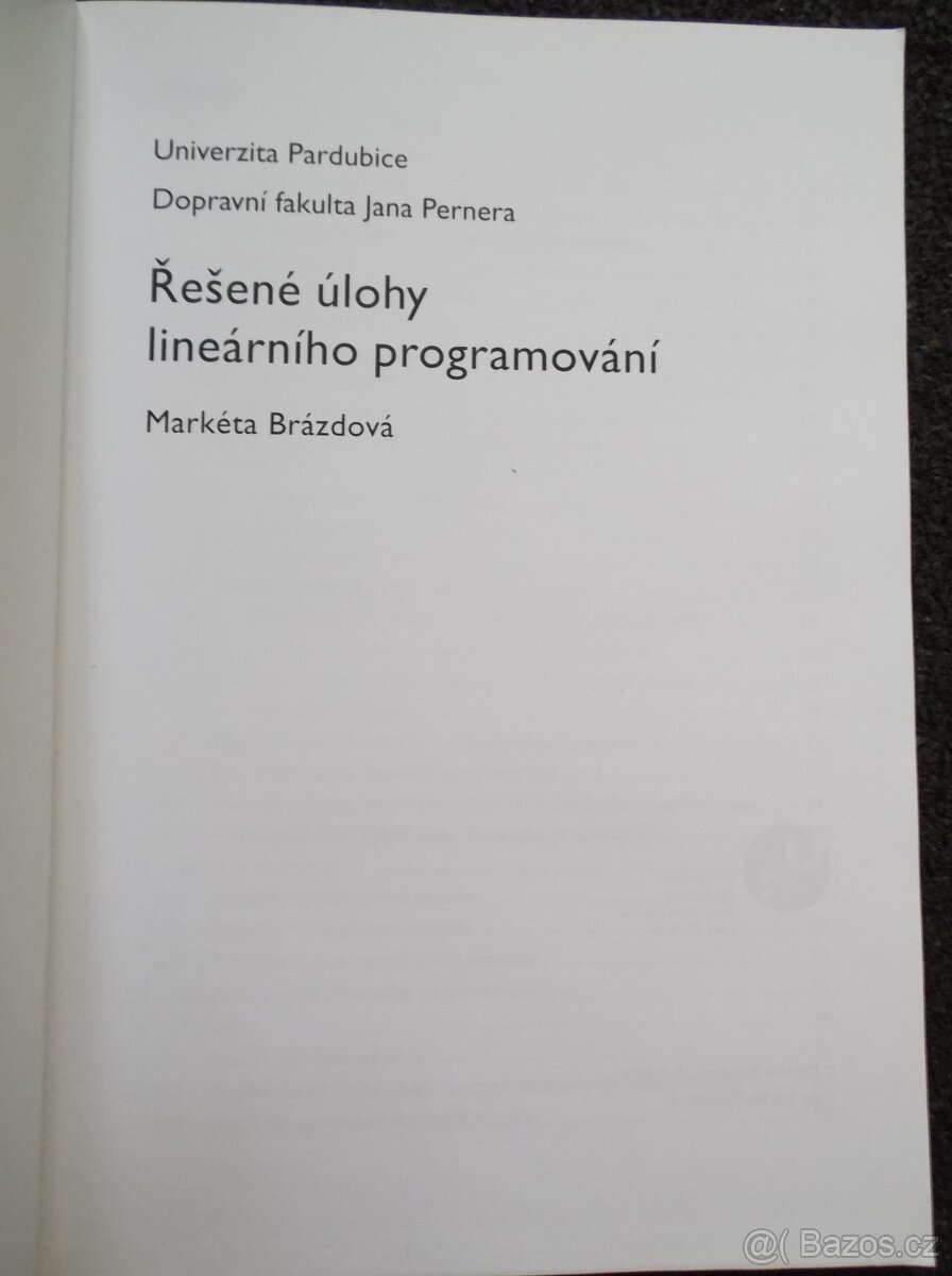 Řešené úlohy lineárního programování – Univerzita Pardubice - 2