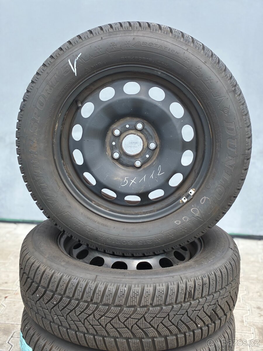 215/60 R16 5x112 |Originální sada plechových disků - 2