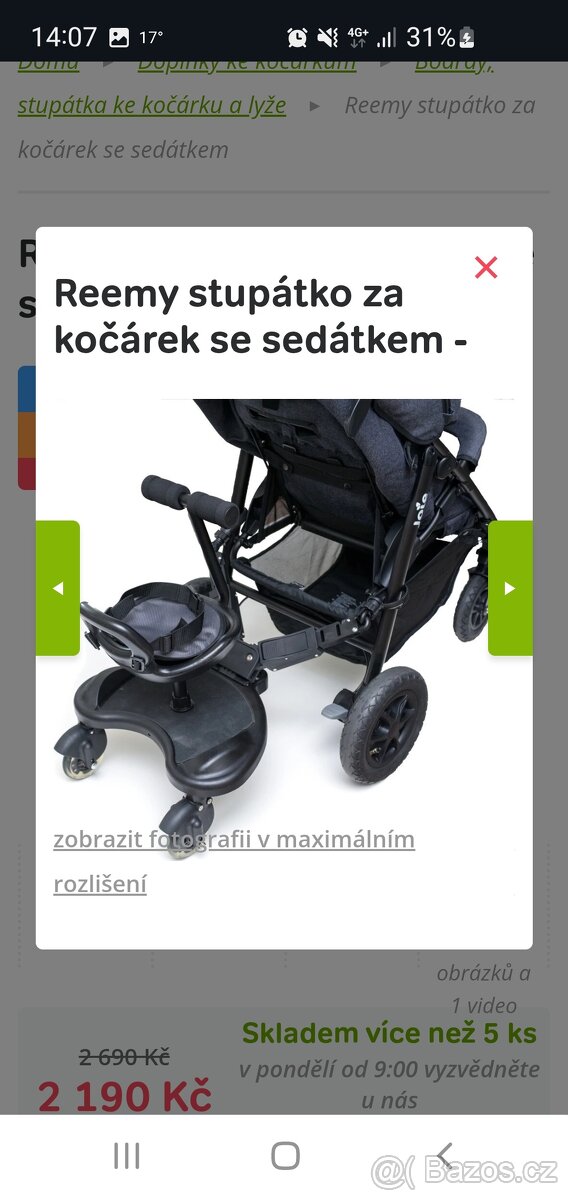 Prodám stupátko za kočárek - 2