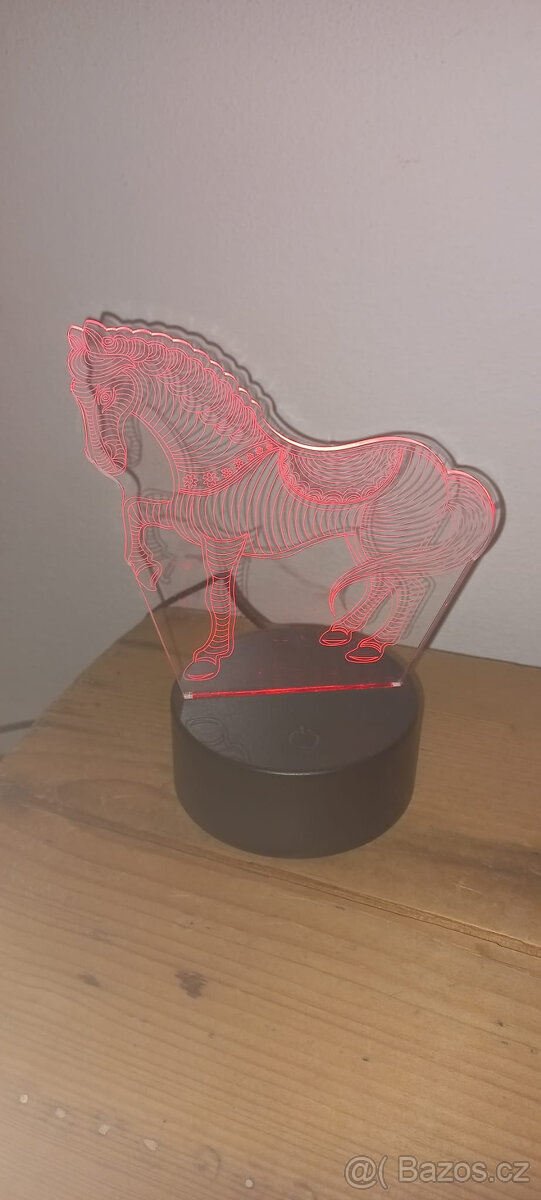 3D lampička noční LED USB kůň, koník - 2