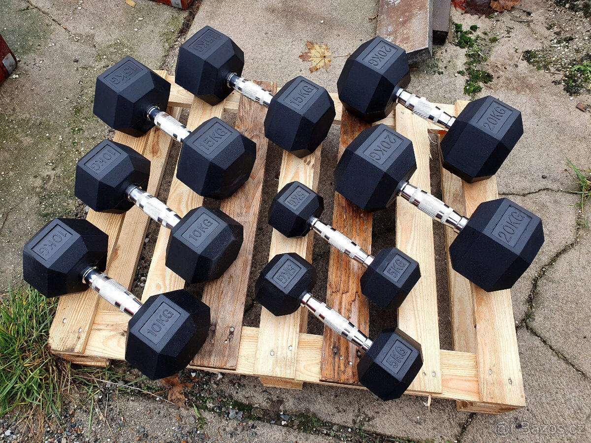 jednoruční činky sada 100kg HEXA - 2