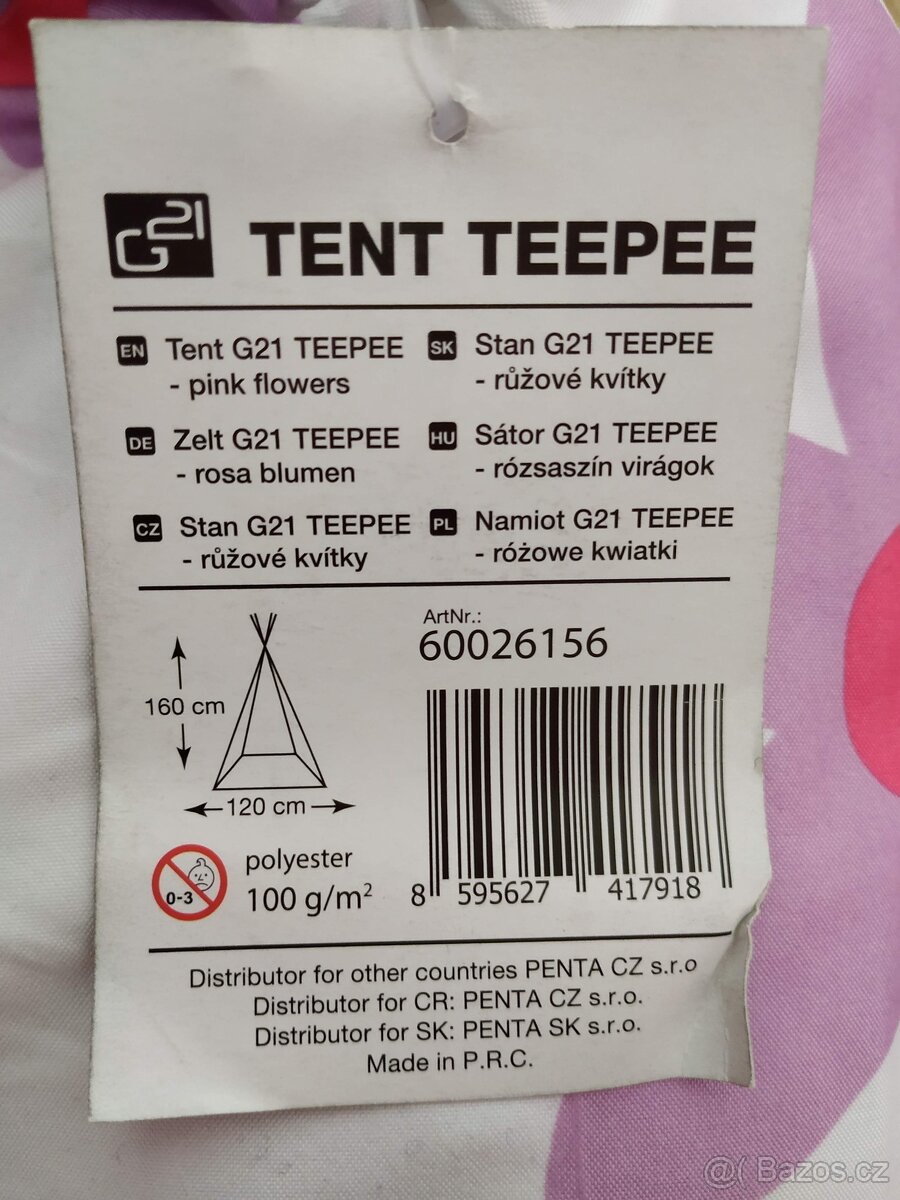 Dětské teepee/stan 160 x120 cm - 2