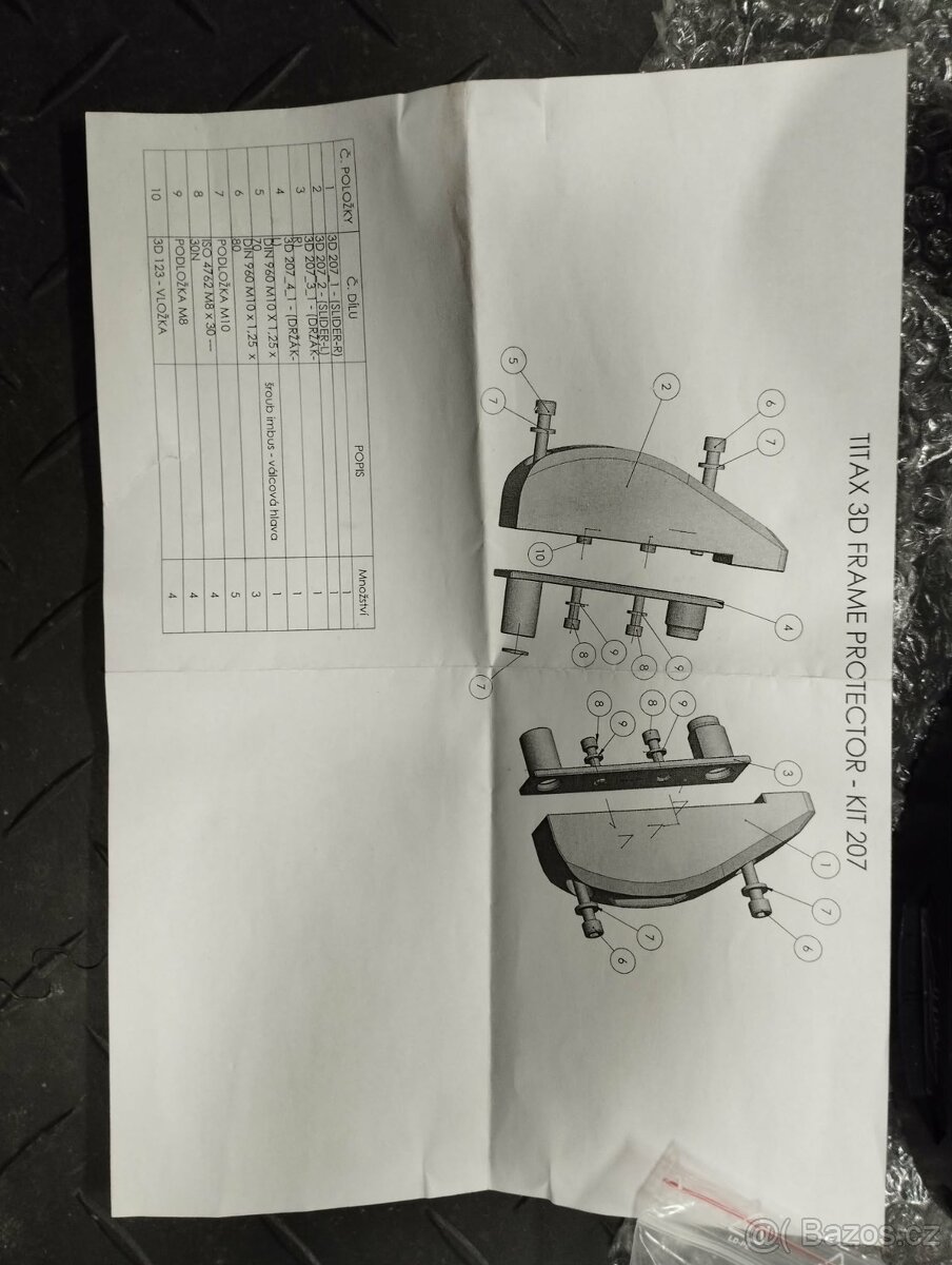 Padací protektory na rám motoru TITAX - 2