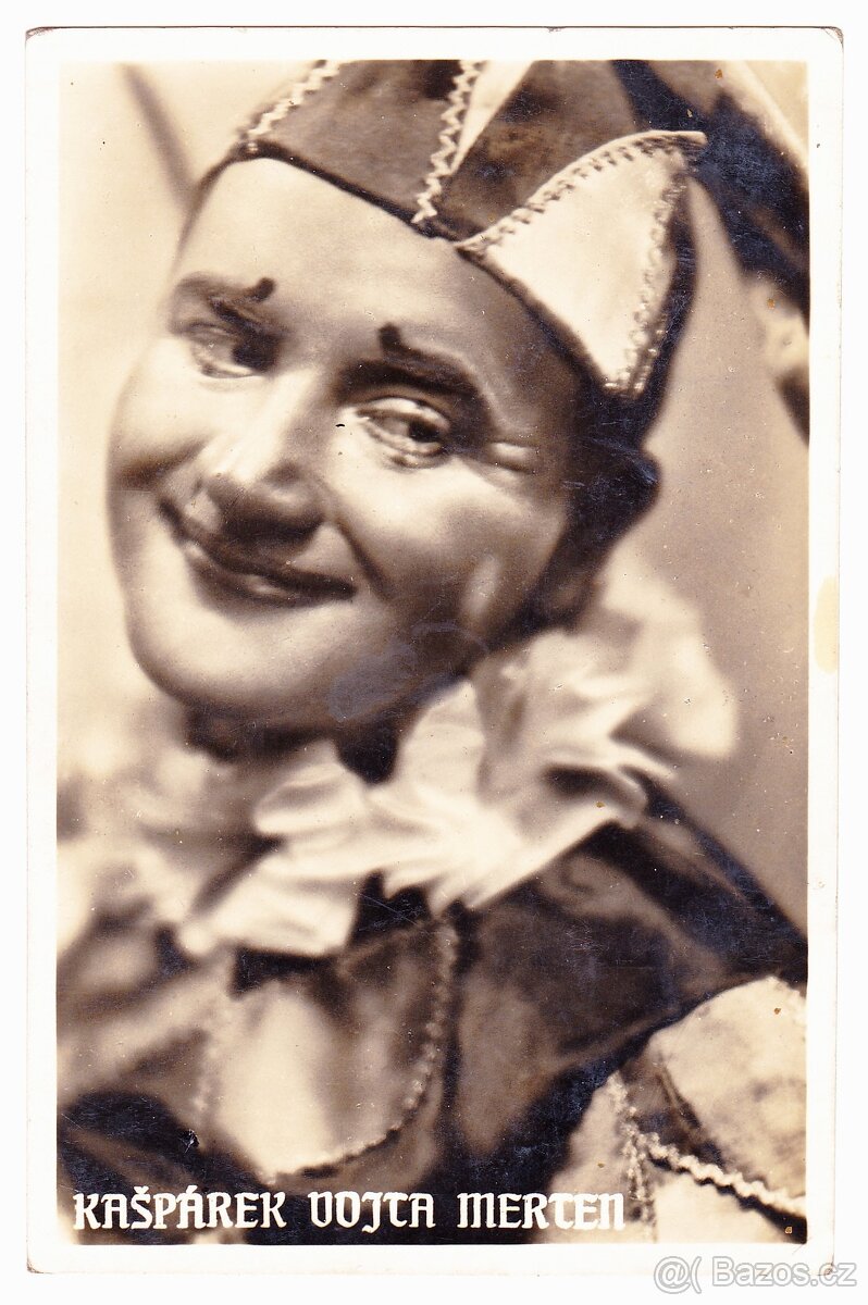 Vojta Merten, herec, autogram, reklamní pohlednice, rok 1939 - 2