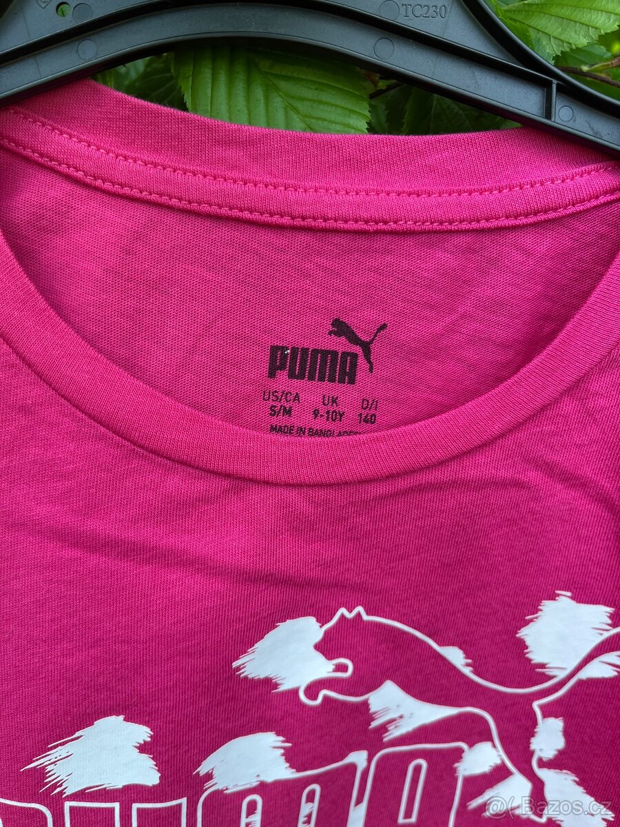 Dívčí růžové tričko Puma velikost 140 - 2