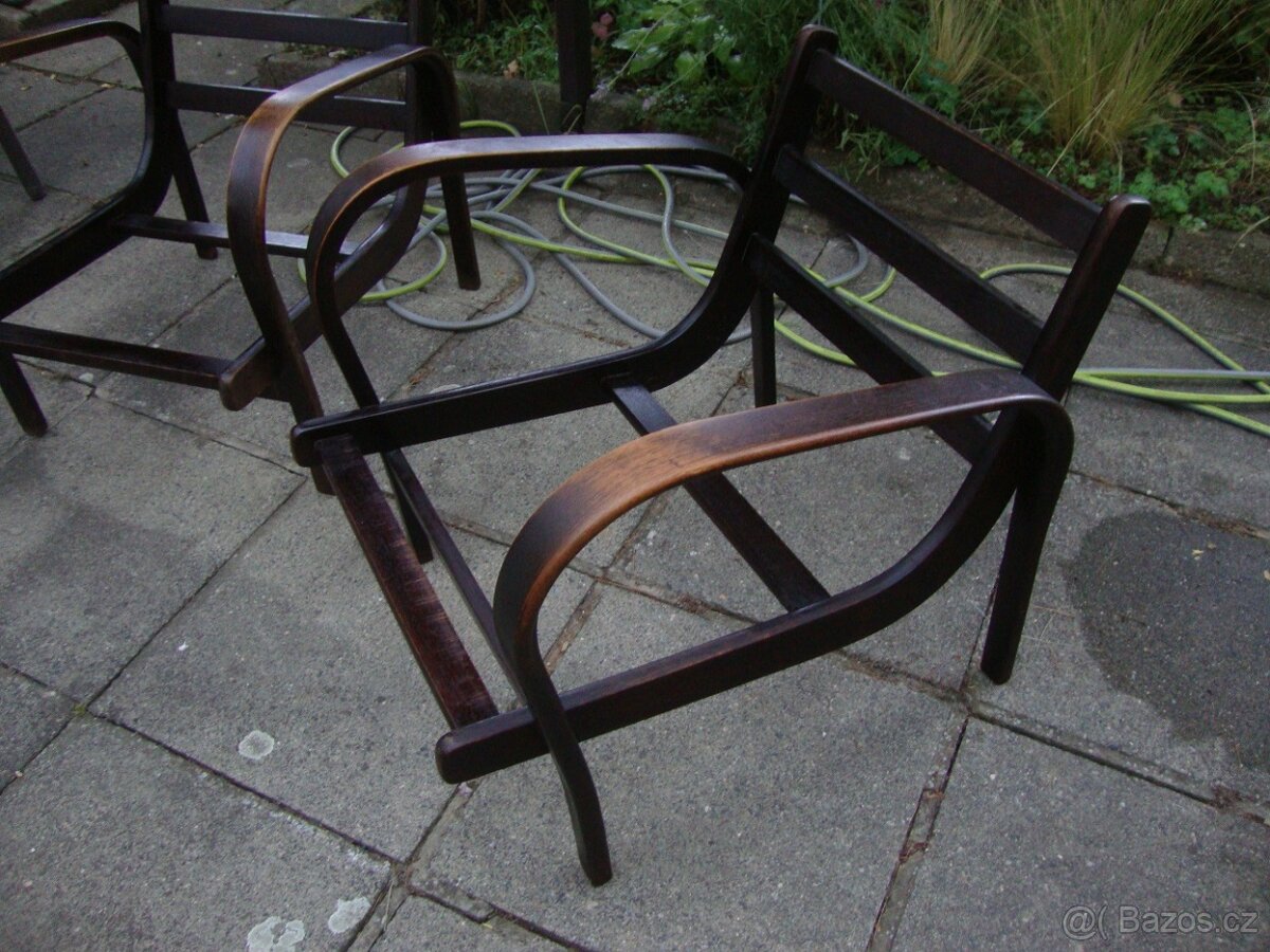 2x starožitné retro křeslo Koželka Kropáček z 50. let pěkná - 2