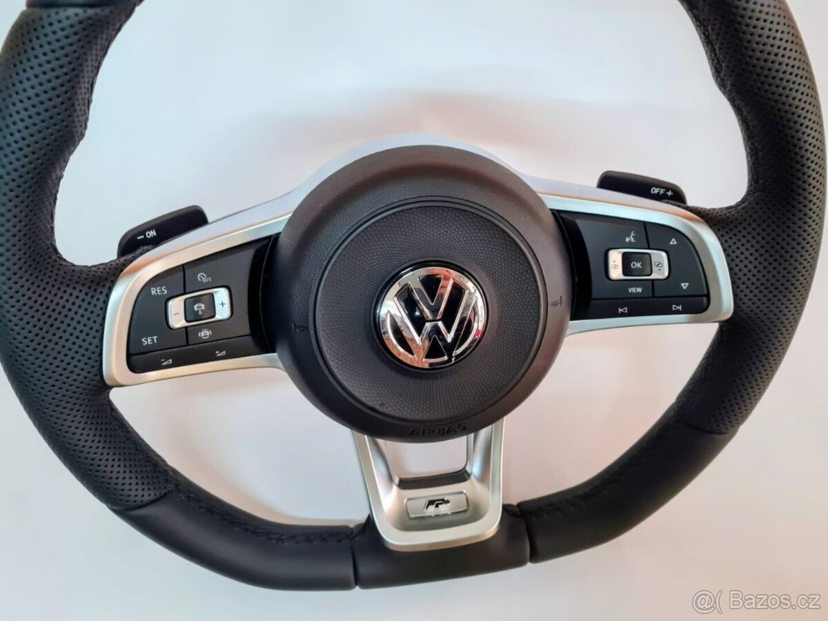 VOLANT VOLKSWAGEN R RLINE kožený CIERNE PREŠÍVANIE - 2