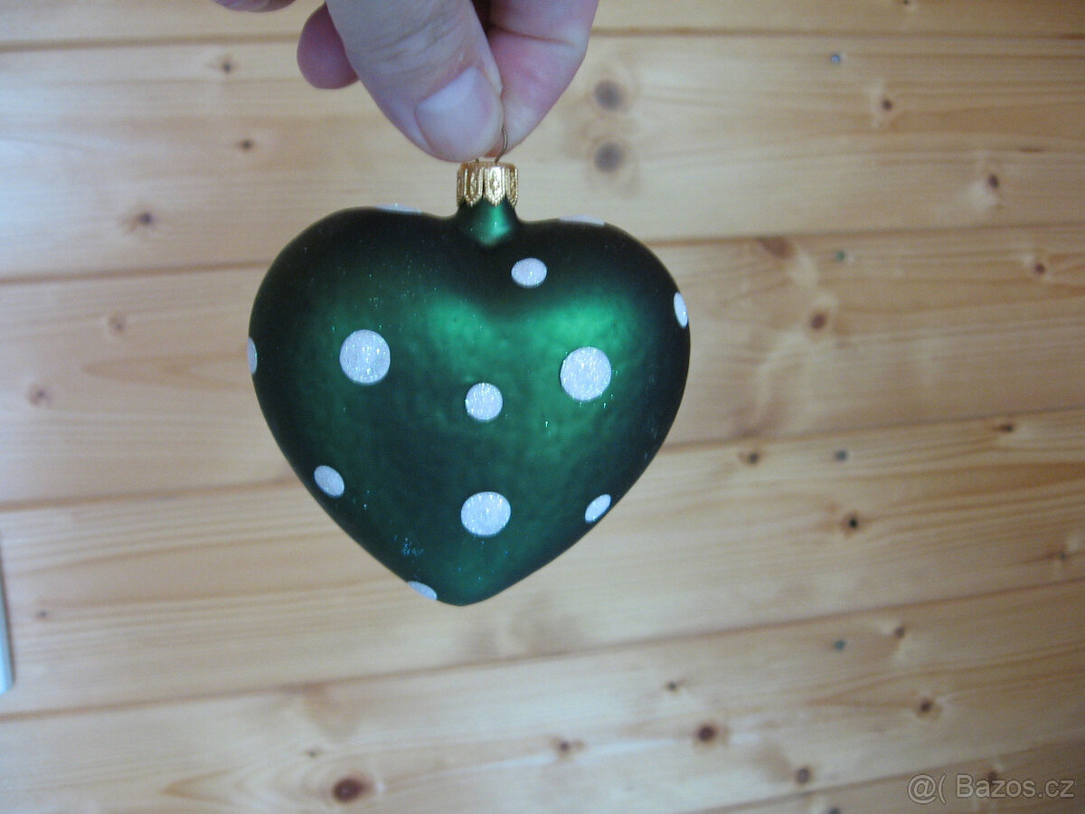 Vánoční ozdoby-SRDÍČKA metalická česká výroby sklo nové - 2