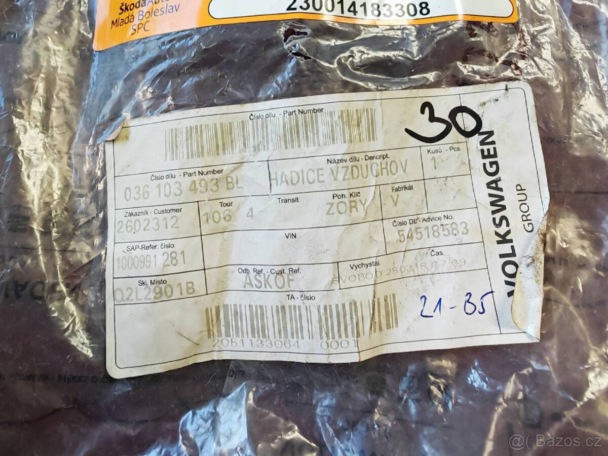 Škoda Octavia I Nová odvzdušňovací hadice Škoda PC: 887,- - 2