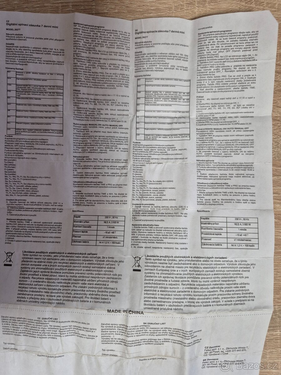 Digitální spínací hodiny, časovač, - 2