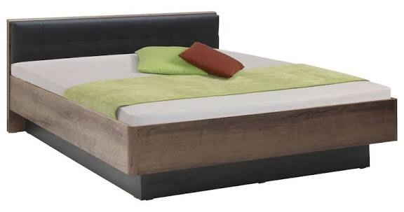 POSTEL, 180/200 cm, černá, barvy dubu - 2