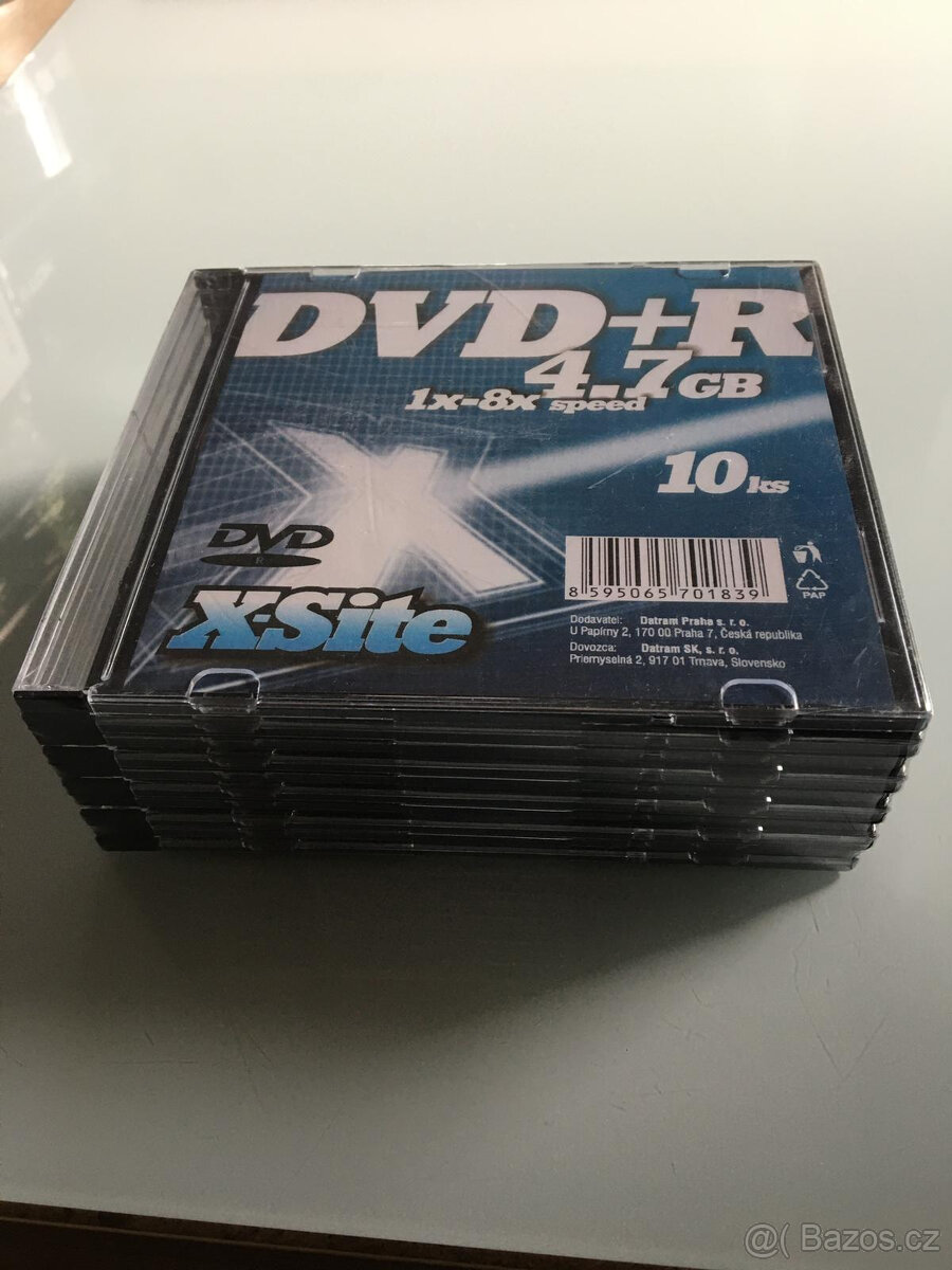 DVD+R X-SITE 4,7GB 8x 10ks slim pack - 2