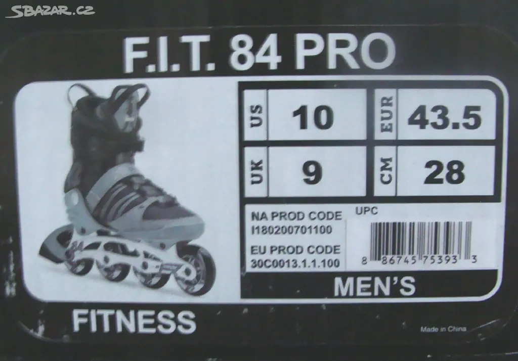 Pánské kolečkové brusle K2 F.I.T. 84 GREY v. 43,5. Nové - 2