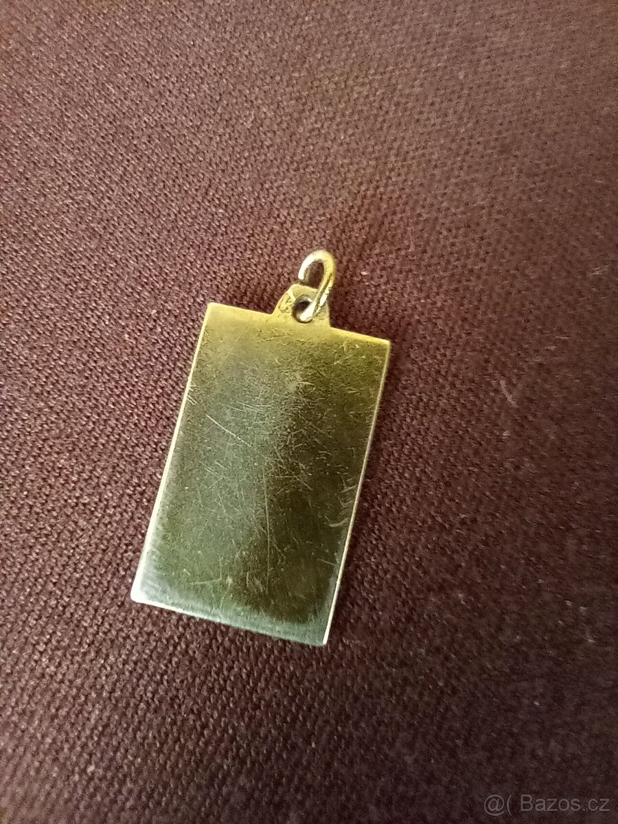 Stříbrný zlacený Art Deco přívěsek - 2