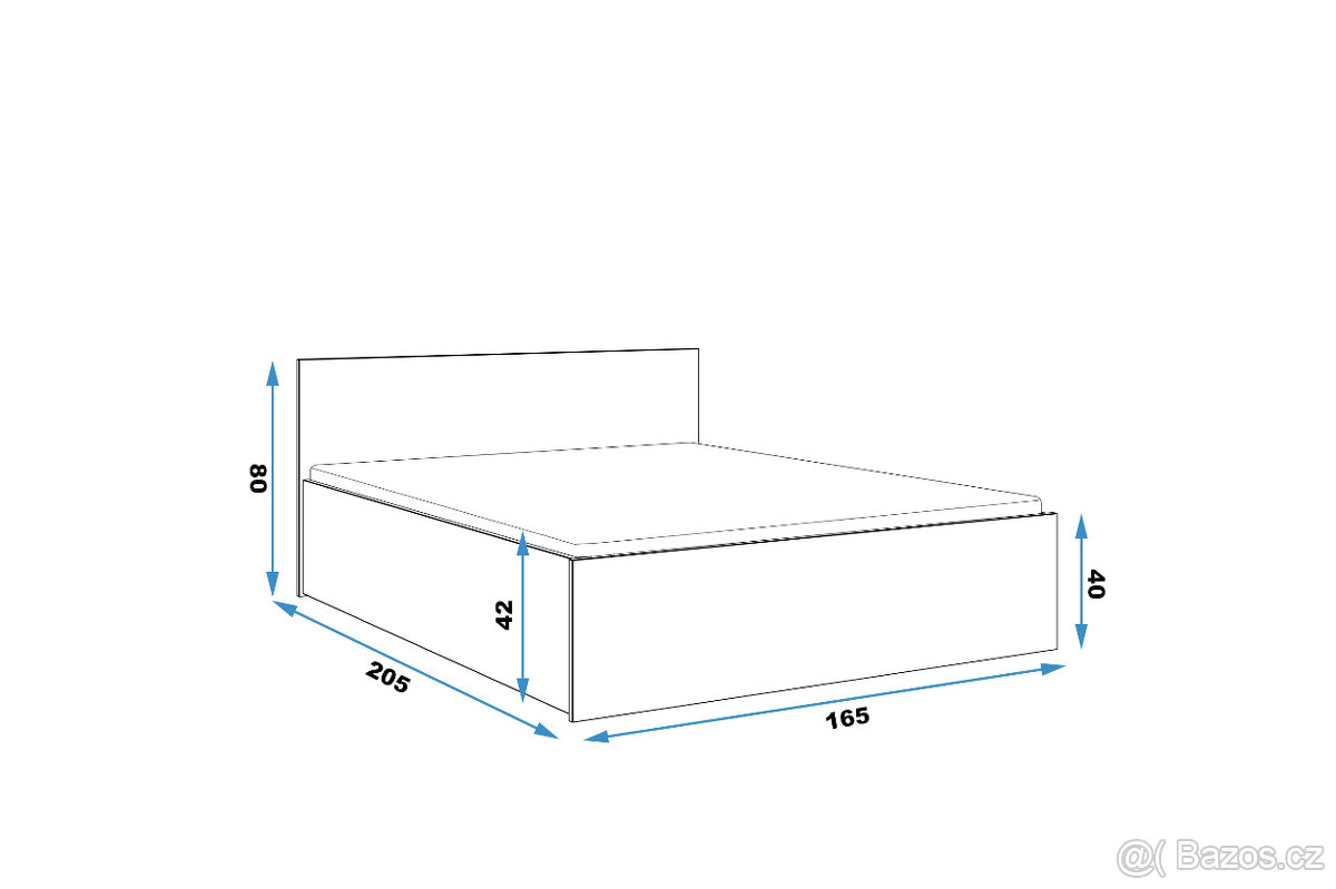 Manželská postel s vysokonou nosností Panama - 2