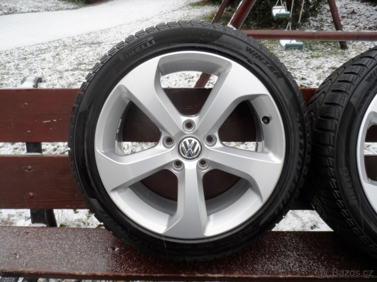 Originál Alu VW +Zimní Pneu Pirelli 205/60/16, ET 48 5X112 - 2