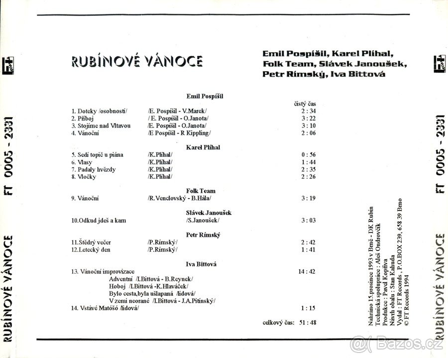 CD Rubínové Vánoce Iva Bittová Folk team Plíhal - 2
