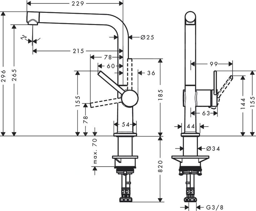 Baterie Hansgrohe Talis M54 - černá - NOVÉ - 2