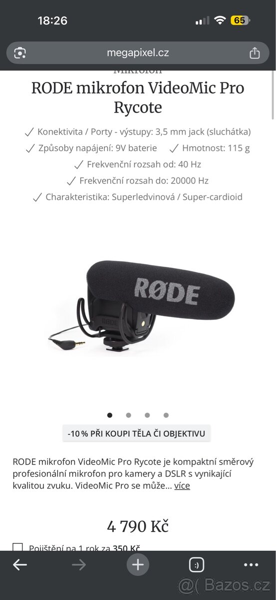 RODE mikrofon VideoMic Pro Rycote - 2