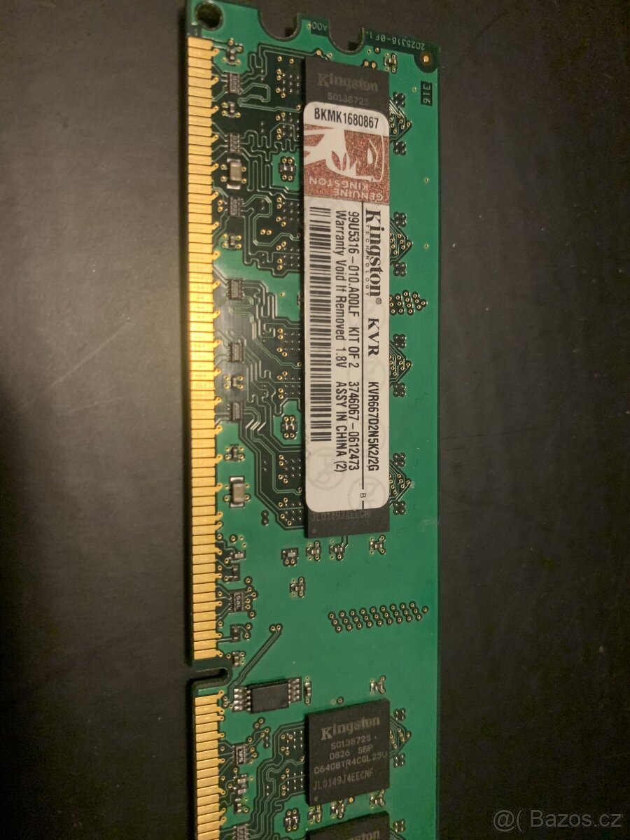 Operační paměť Kingston KVR667D2n5/2GB - 2