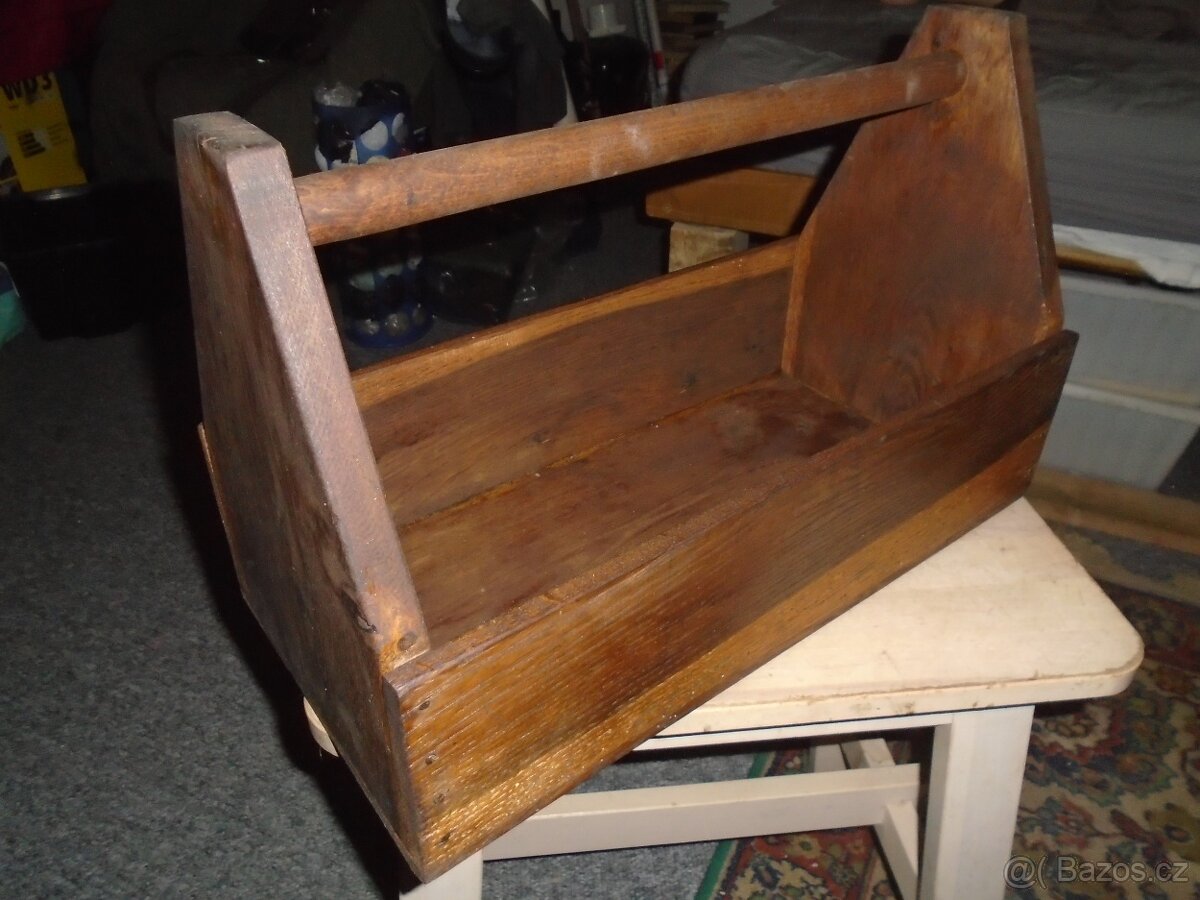 Dřevěný nosič - box na nářadí s rukojetí - 2