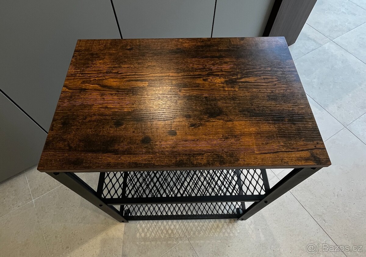 Stolek odkládací na nožkách hnědá/černá - 2