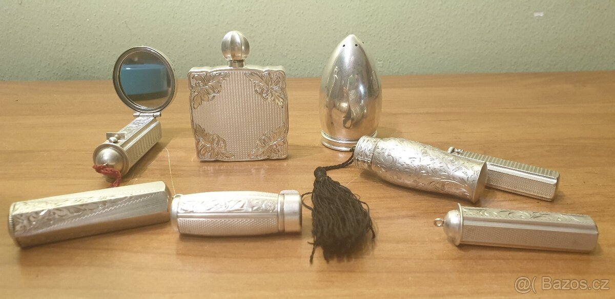STŘÍBRNÉ PŘEDMĚTY RTĚNKY FLAKON GRAVÍROVÁNO - 2