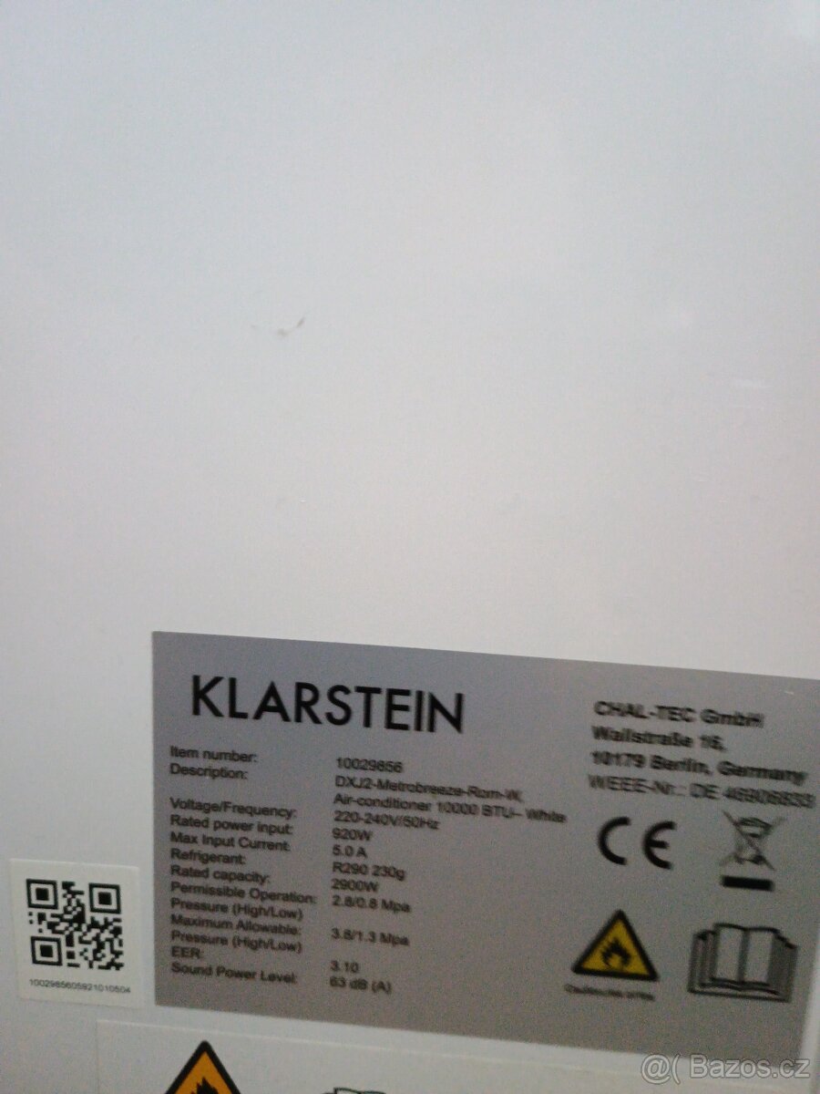Prodám mobilní klimatizaci Klarstein Motobreeze Rome Air - 2