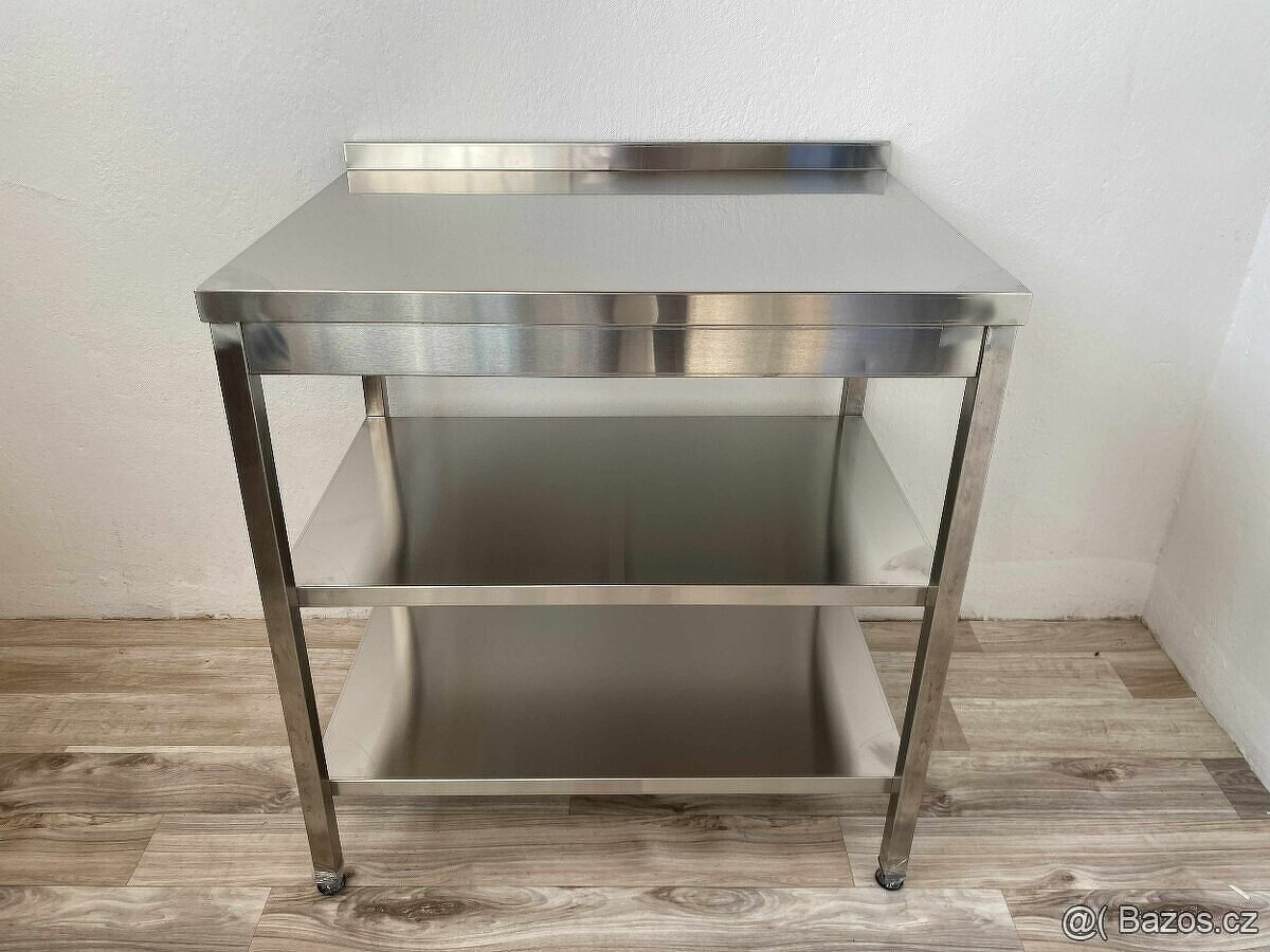 Přístěnný nerezový stůl 2 police, různé míry - 2