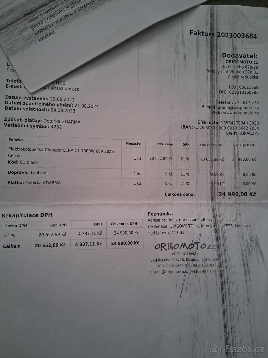 Chopper c1 1000w 60v cerna - 2