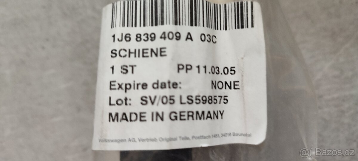 Vodící lišta okna VW Golf 4 1J6 839 409 A - 2