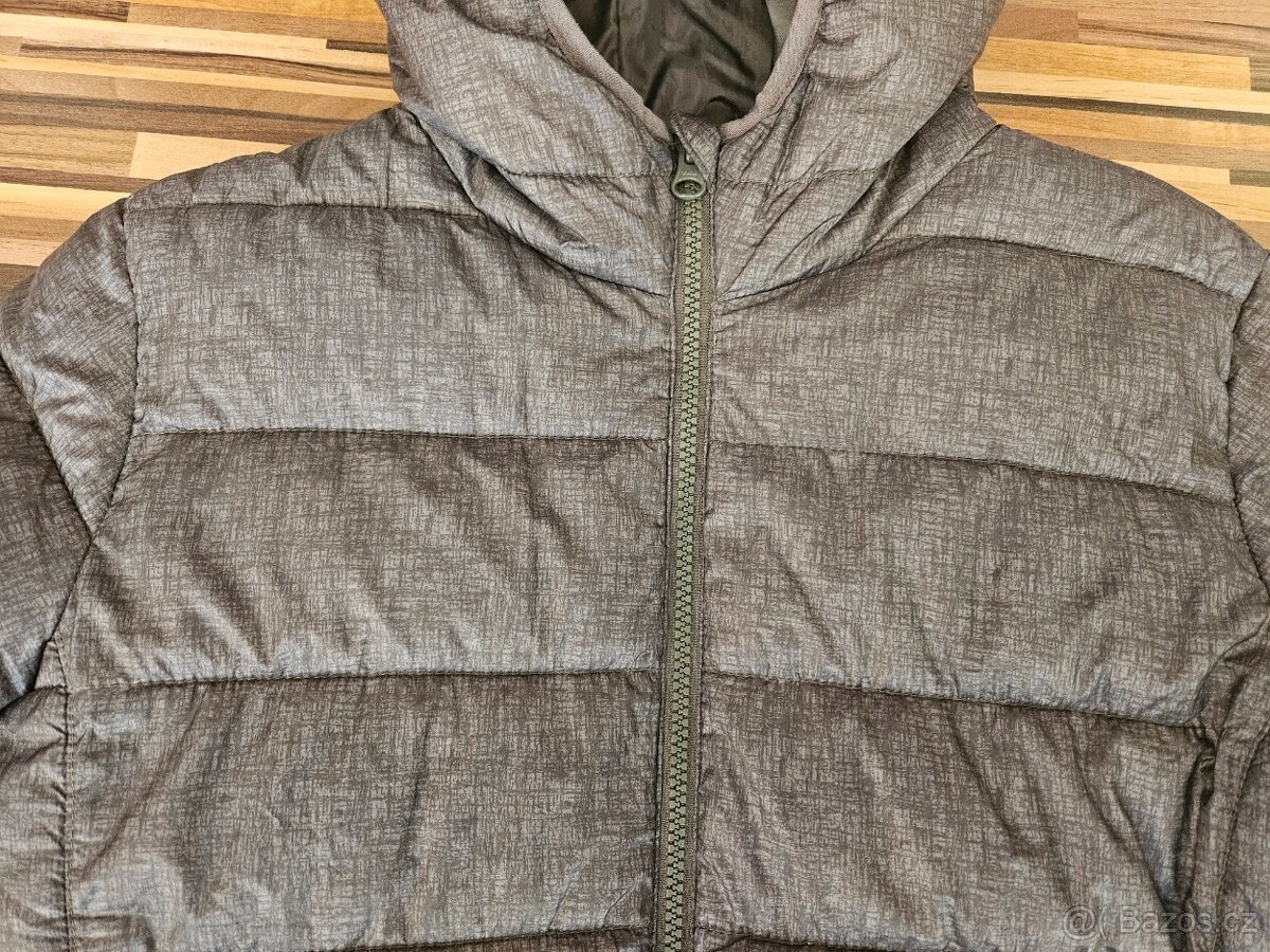 Tmavě šedá zateplená bunda, vel. 158 - 2