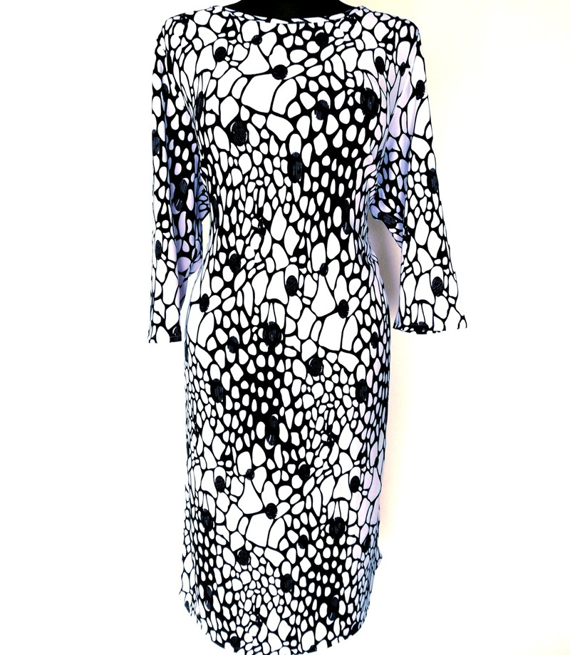 Černobílé šaty, vel. L - 2