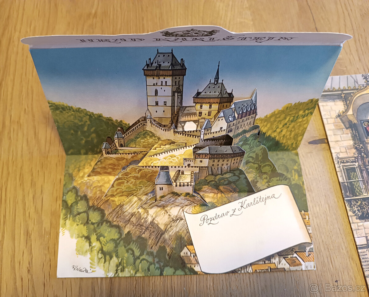 Vojtěch Kubašta 2x retro pohlednice staré leporelo - 2