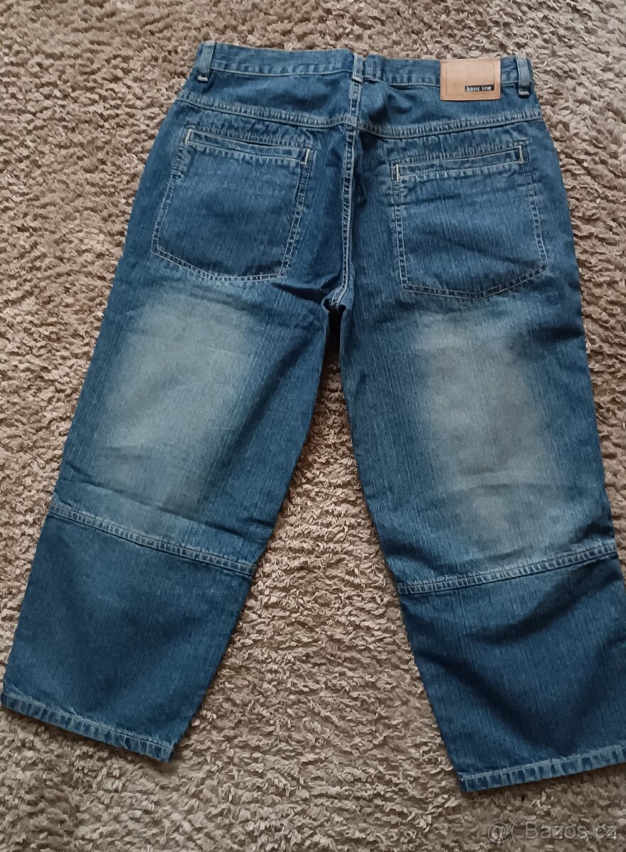 PÁNSKÉ 3/4 DŽÍNY, RIFLOVÉ KALHOTY, rifle - vel.48 - 2