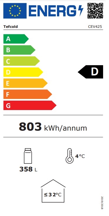 Prosklená vitrína - TEFCOLD CEV 425 Black - 2