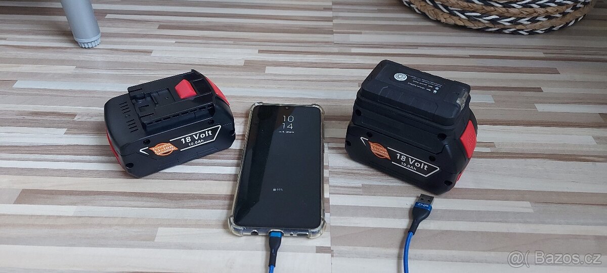Powerbanka, Aku Bosch 18V s LED svítilnou+2USB, Nové - 2