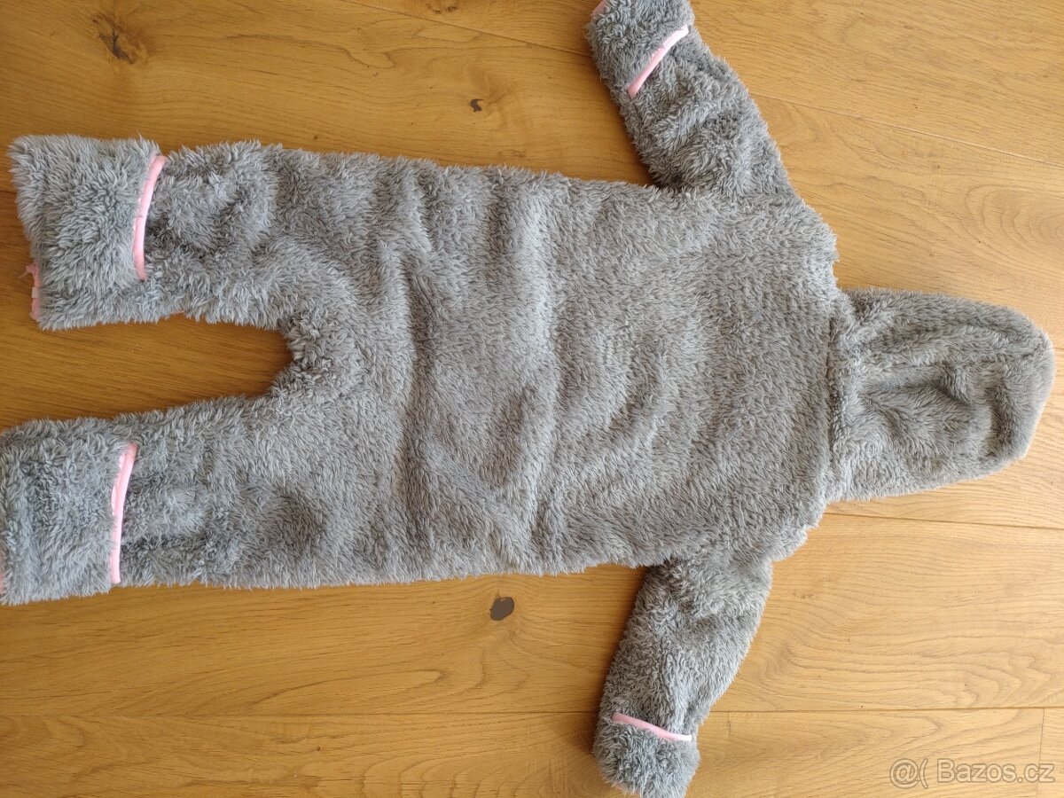 Zimní kombinéza šedá chlupatá (80) - 2