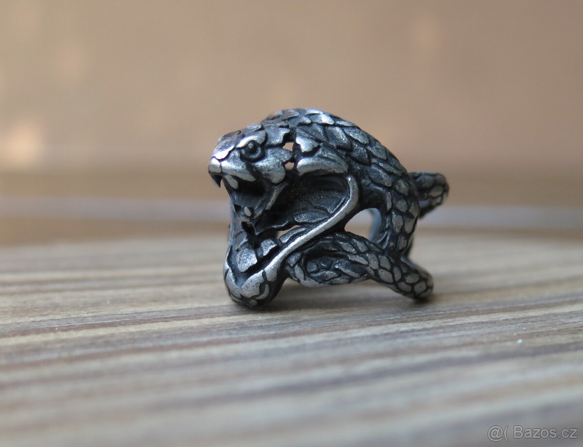 Prsten - gothic - had - kobra - "Moody Mason vel.62" - 2