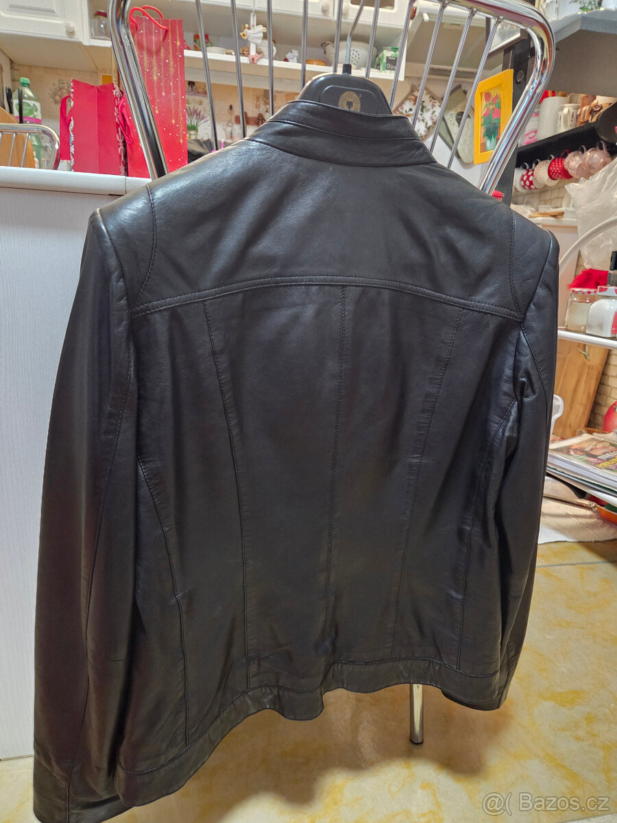 Dámská kožená bunda KARA černá - 2