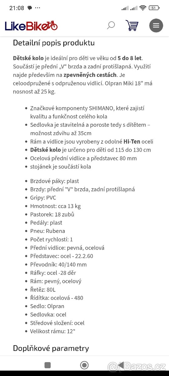 Olpran Miki 18" - nové - 2