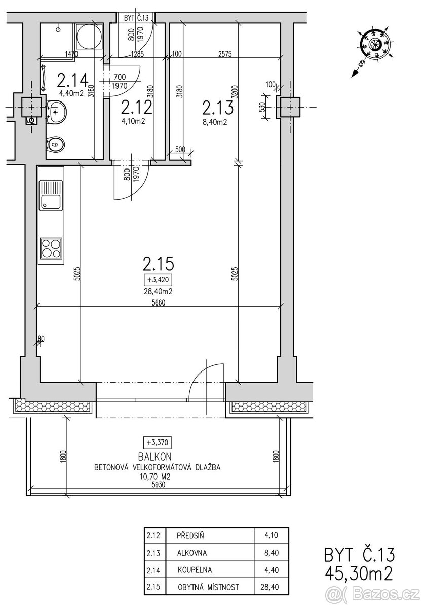 Byt nový 45,3 +10,7 balkon Osvětimany (Kyjov-Uh. Hradiště) - 2