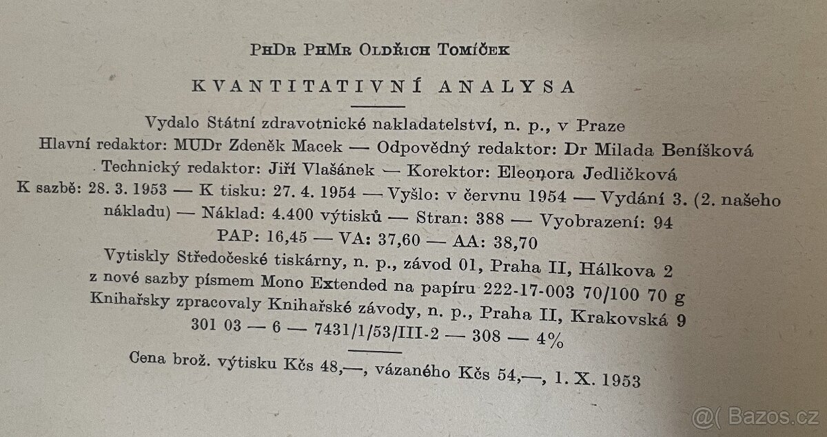 Kvantitativní analysa - Oldřich Tomíček - 2