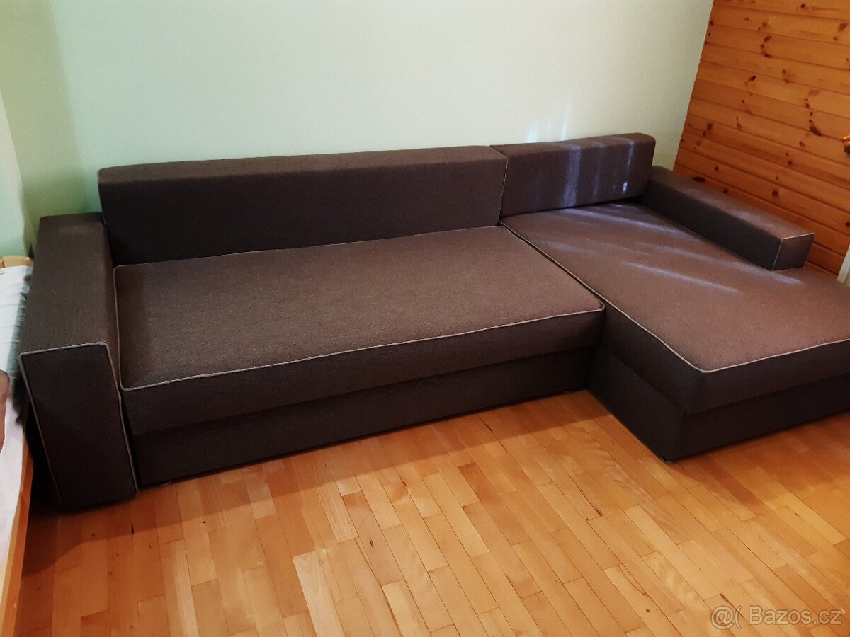 Velká rozkládací rohová sedací souprava - 2