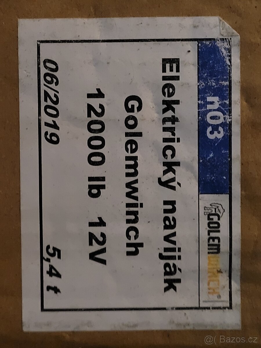 Elektrický naviják Golemwinch 12000 - 5,4t na 12V