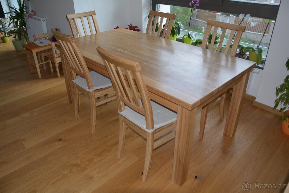 nový masivní dubový stůl, Odvezu a smontuji po celé Čr - 2