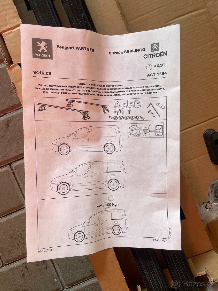 Střešní nosiče - Peugeot PARTNER, Citroen BERLINGO - 2